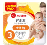 3 stuks Kruidvat Midi Maat 3 Luiers Jumbopack mt 3 (4-9 kg), voor €35 bij Kruidvat