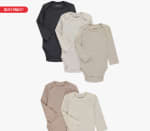 Lot de 5 bodys manches longues à 13,99€