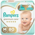Fraldas da marca Pampers, modelo Premium Care M com 80 Uni - R$ 88,99