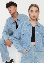 Casaca Textura Mix and Match Azul C x Power Peralta por solo $9.000