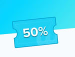 50% wish korting!