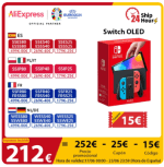 Console de jeu Nintendo Switch OLED de 64Go à 258,47€