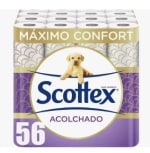 Papel higiénico Scottex acolchado 56 rollos con 3 capas de confort y suavidad por 16,86€