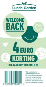 Kortingsbon voor 4 euro korting bij Lunchgarden (Belgie)