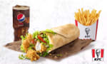 Menú twister de KFC con 1 ración de patatas y 1 bebida pequeña