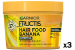 3 Botes de Garnier Fructis Hair Food Banana Mascarilla 3 en 1 de 400 ml por 11.08€