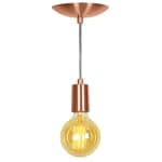 Lustre Pendente Tubo Cilindro Alumínio Cobre Fio 1.20m - R$ 17,94