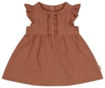 babyjurk met ruffle bruin met 20% korting