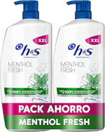 H&S Menthol Fresh Champú Anticaspa 2x1000ml con Dispensador por 17,38€