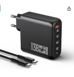 Chargeur USB C 138 W GaN 3.0 avec Câble 100W inclus à 57,99€