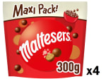 4 Bolsas de Maltesers Snack Bolitas Leche Malteada recubiertas Chocolate con Leche, 300g por 15.03€