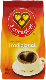 Café Torrado e Moído, Tradicional 500g - 3 Corações - R$ 16,19