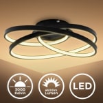 B.K.Licht - Plafondlamp LED Ringen - zwart - l: 39cm - 3.000 K - 35W voor €70 bij Bol.