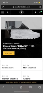 10% korting op alles bij Sneakerdistrict