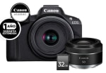 Canon EOS R50 RF-S 18-45mm F4.5-6.3 IS STM + Lente RF 50 F1.8 STM Tarjeta y más por $15,499