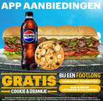 Gratis flesje drinken en Cookie bij een footlong dmv code bij Subway