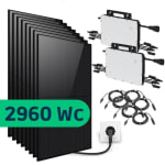 Kit Solaire Autoconsommation 2960 Wc Full Black JA Solar Hoymiles à 999€