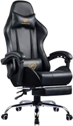 Silla Gaming Escritorio con Reposapiés Cojín Lumbar para Masaje por 123,24€