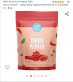 Happy Belly Papaya deshidratada no azucarada, 6 x 125g por solo 10,76€ compra recurrente