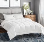 Edredón Nórdico Relleno Verano -Blanco, de Fibra Suave y Antiácaro, Reversible y Moderno