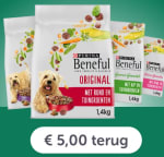 €5 cashback op Purina Beneful 1.4kg via Tikkie