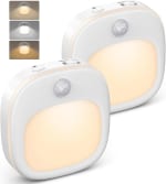 2 Luces Nocturna a Pilas con Sensor de Movimiento, 3 Modos y 3 Colores por 9,98€