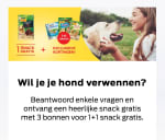 Gratis 1 snack voor je hond plus aantal kortingsbonnen