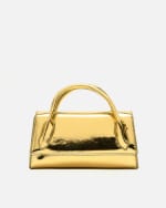 Bolso de mano de fiesta con bandolera extraíble y acabado metalizado por 9€.