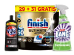 Finish Ultimate Plus 60 pastillas + Cillit Bang Quitagrasas + Vitroclen Crema 400 ml por 23,90€