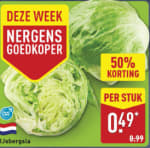 1 krop IJsbergsla voor €0,49 bij de Aldi