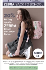 20% korting op Zebra tassen
