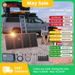 Panel solar portátil plegable Dokio 300W 18V con controlador 12V por 161,58€