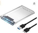Sabrent Caja de disco duro externo Transparente sin herramientas SATA a USB 3.0 de 2.5 pulgadas [Optimizado para SSD, soporte UASP SATA III] (EC-OCUB) por 9,93€