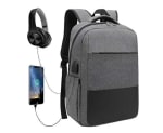 Mochila para portátiles 15.6″ impermeable, bolsillo antirobo, puerto USB para carga de smartphones y jack 3,5mm por 23,19€