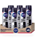 NIVEA MEN Pack ahorro Black y White Invisible Original Spray Desodorante para hombre 200ml x 6 unidades a solo 11€