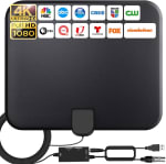 Antena Interior TV,420KM Alcance con Amplificador de Señal Antena de TV Digital HD