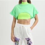 91% Descuento camiseta Bershka 100% Algodón verde menta a 0,50€