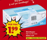 50 Mondkapjes voor €1,99