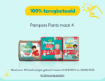 100% terugbetaald op Pampers Pants maat 4