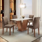 Mesa Sala de Jantar com 4 Cadeiras Tampo MDF Espanha - R$ 894,63