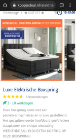een kortingscode van €100. als iemand een boxspring nodig heeft.