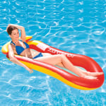 Colchoneta Reposacabeza Hamaca Piscina Playa Verano para Día Calor Agua Flotador Hinchable Niños Adultos Rojo Azul