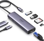Hub USB-C UGREEN Revodok 107 - HDMI 4K 60Hz, Ethernet Gigabit, Lector de Tarjetas, USB 3.0, PD 100W por 29,99€