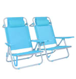 2 Sillas de Playa T-Lovendo Plegables Azules por solo 45,15€