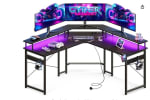 Mesa de Gaming con LED con 2 enchufes y 2 Puertos USB por 83,99€
