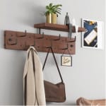 Estante de montaje en pared Estante de combinación creativa Ganchos para abrigos Sala de estar Estante de pared decorativo Soporte de bandeja de pared de madera Organizador del hogar Estantes de baño Productos para el