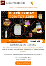 10% korting op het hele assortiment van Lekkerhoning.nl