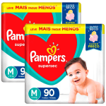 Fralda daPampers, modelo Supersec M com 180 Unidades - R$ 126,26