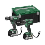 HiKOKI KC18DPLWDZ Accu Combopack 18V met DS18DBSL Boorschroefmachine + WR18DBDL2 Slagmoeraanzetter + 2x 5Ah Accu in HSC