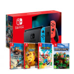 Consola Nintendo Switch Neón + Immortals Fenyx Rising + Rayman Legends + Mario Rabbids Kingdom Battle + Minecraft por 319€